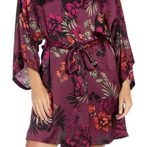 Midnight Bakery Satin Edén Floral Kimono Robe Medium Large New Lingerie Bridal
